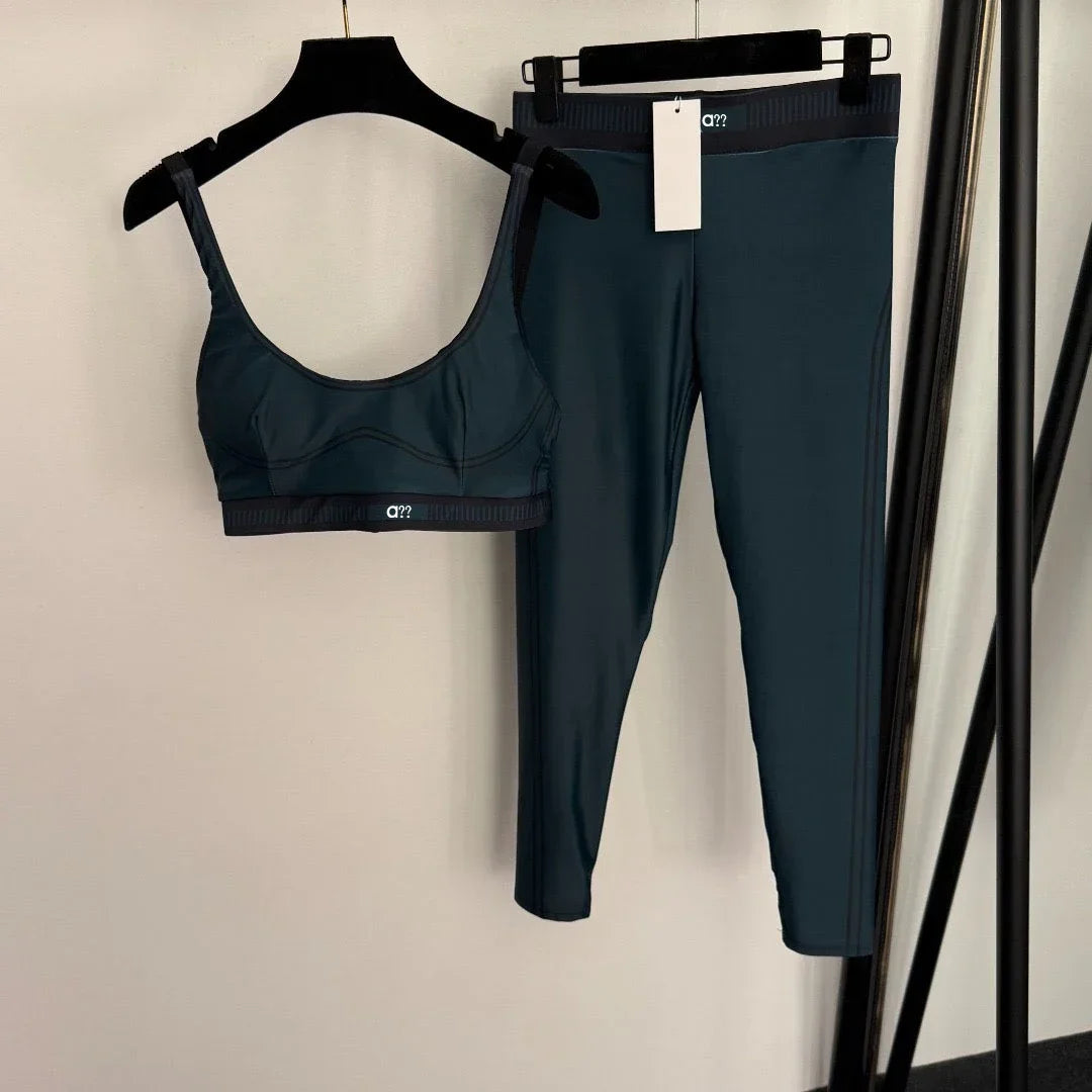 2026 Summer New Style Yoga Sports Outfit - Bandeau Top Stretchy Ankle-length Leggings
