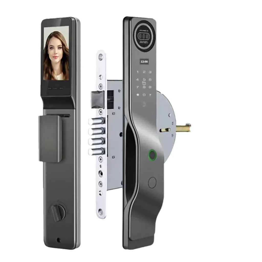 Smart Automatic Israeli 6590 Mortise Lock Body Round Head Square Bolt Replacement for Old Security Door Fingerprint Lock