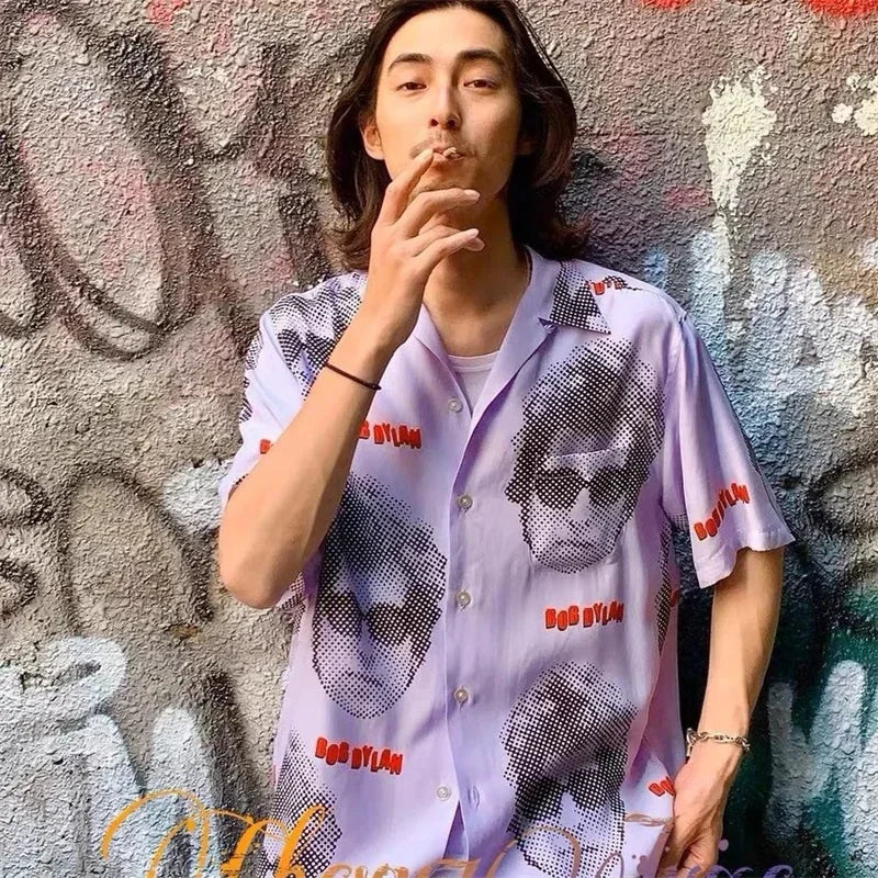 Classics 2025 WACKO MARIA Shirt Photo Print Vintage Men's And Women's Loose Hawaiian WACKO MARIA Short Sleeve Shirt T-Shirts