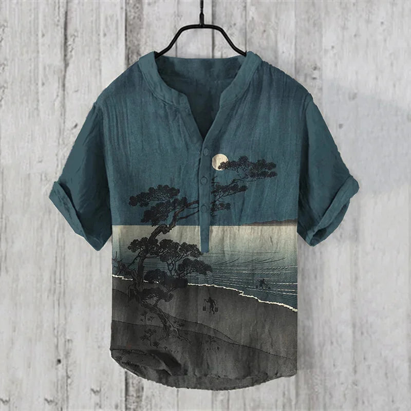 Men's Casual Fashion Hawaiian Retro Short Sleeved Shirt 2025 New Fashion Trend