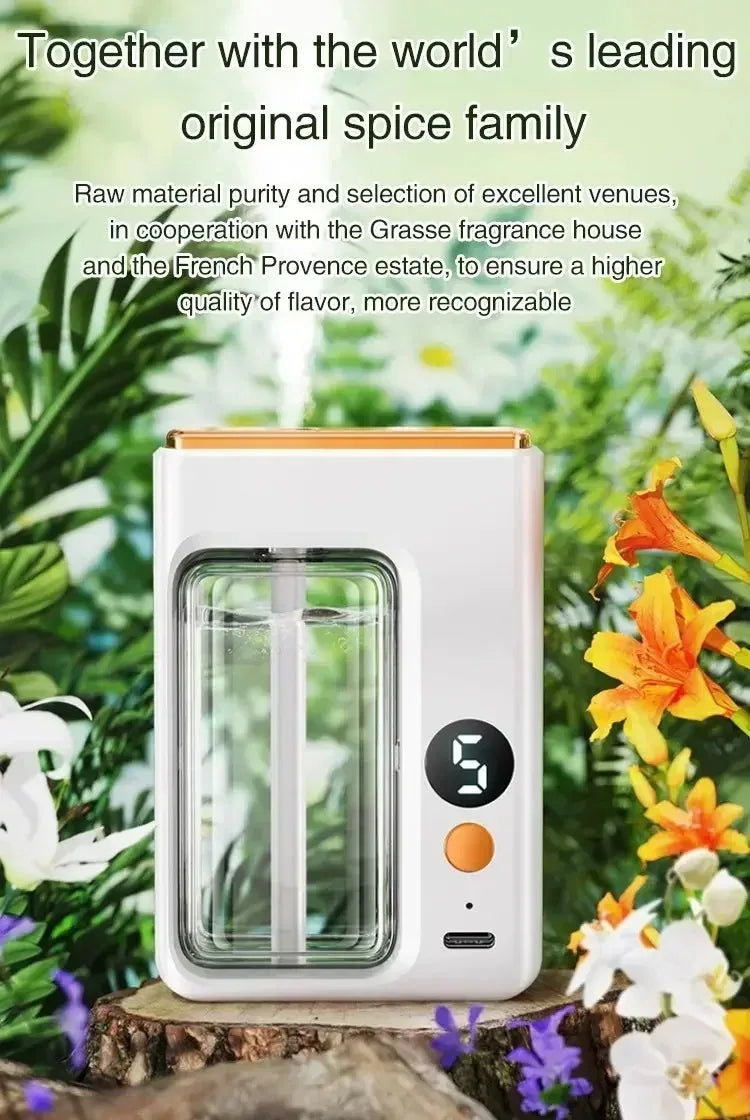 Smart Aroma Diffuser Air Purifier 5 Gears Digital Display Plant Essential Oils Wall Mount Tabletop USB Charging for Living Room