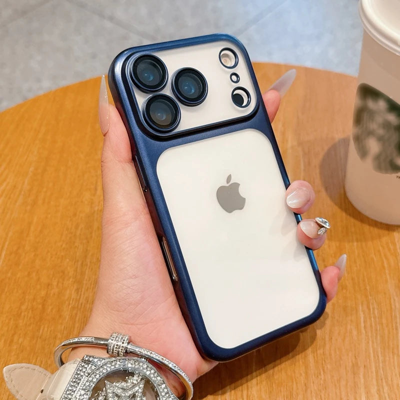 Luxury Soft Matte Phone Case For iPhone 11 12 13 14 15 16 17 18 Pro Max Plus Air Electroplating Silicone Bumper Back Cases Cover