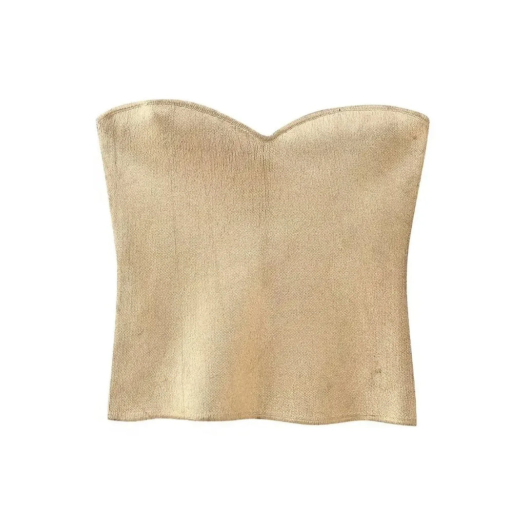 HH Minimalist Women Tube Top Sleeveless Backless Corset For Woman Elegant Casual Office Business Weekend High Street Camis Tops