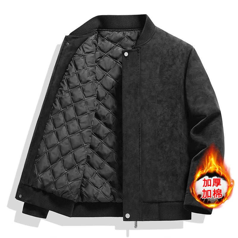Leather Jacket Men Suede Coats Winter Windbreaker Oversized 6XL 7XL 8XL Plus Size Street Moto Autumn Brand Waterproof Softshell
