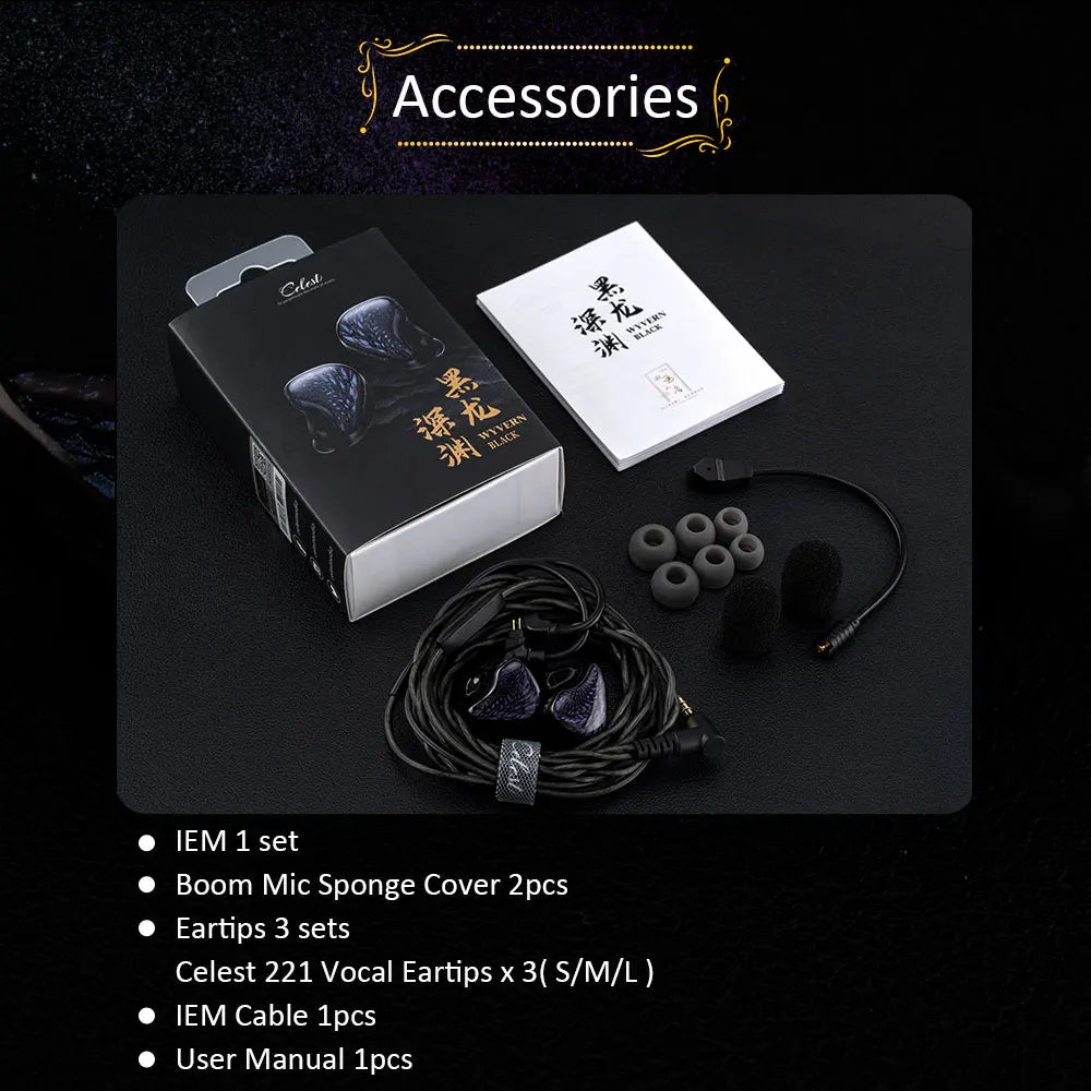 Kinera Celest Wyvern / Wyvern PRO / Wyvern Black 1DD In-Ear Earphone Dynamic Driver 0.78mm Wired HiFi Earbuds Gaming Mic