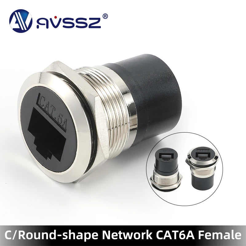 AVSSZ CAT6A CAT6 RJ45 Network Cable Connectors Metal Data Signal Adapter Computer Data Module Mounting Size 22m