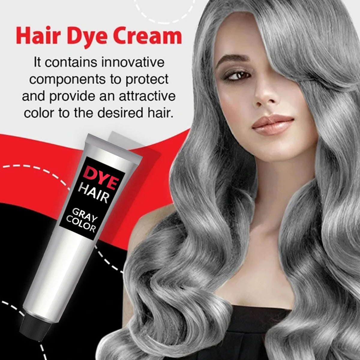 Gray Color Hair Dye Cream Unisex Smoky Gray Permanent Gentle Grandma Light Grey Silver Hair Dye Cream Natural Hair Dye Cosmetic