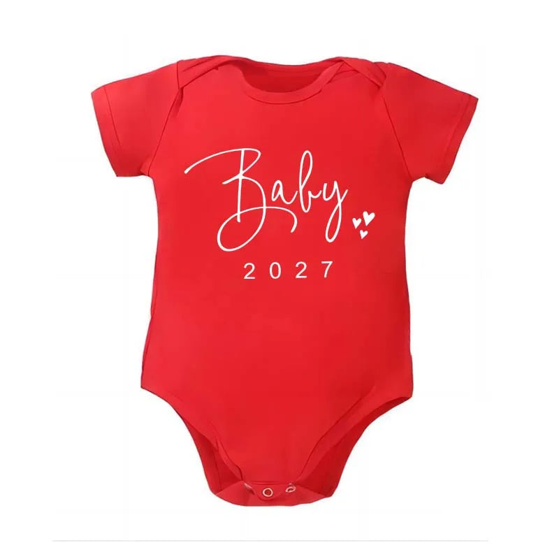 Baby 2027 Pregnancy Announcement Bodysuit Newborn Baby Onesie Funny Boys Girls Romper Jumpsuit Clothes Outfit