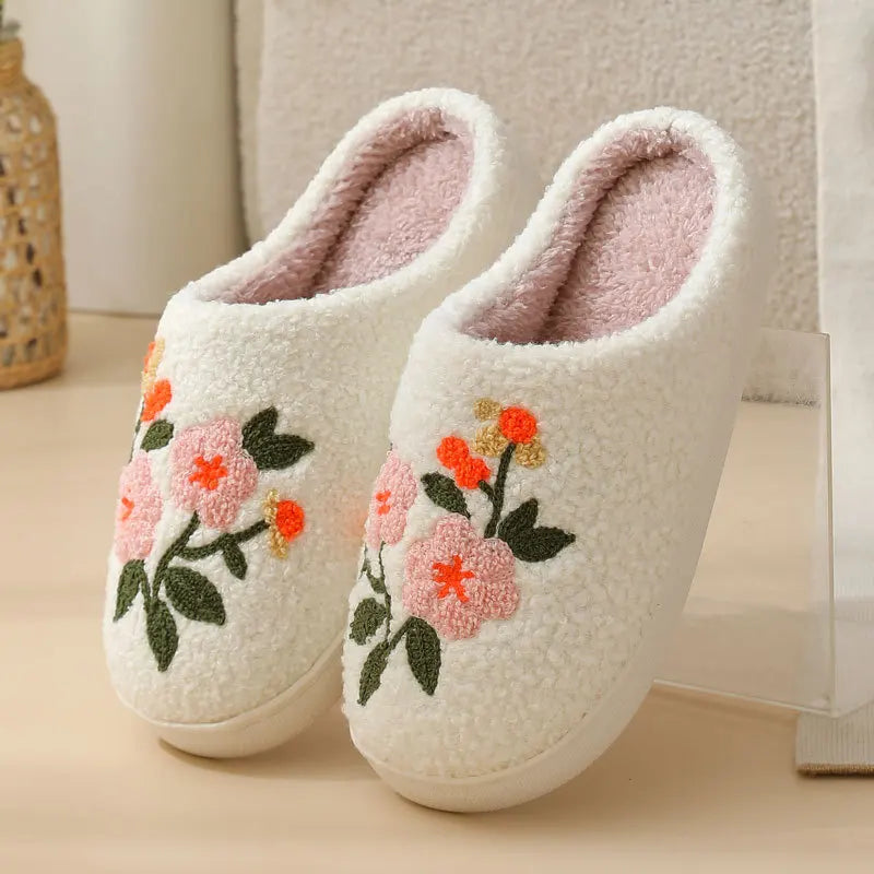 2024 Autumn Winter Family Fashion Slippers Women Home Warm Cartoon Flat Sandals Men Cute Non-slip Slides Couples Christmas Shoes
