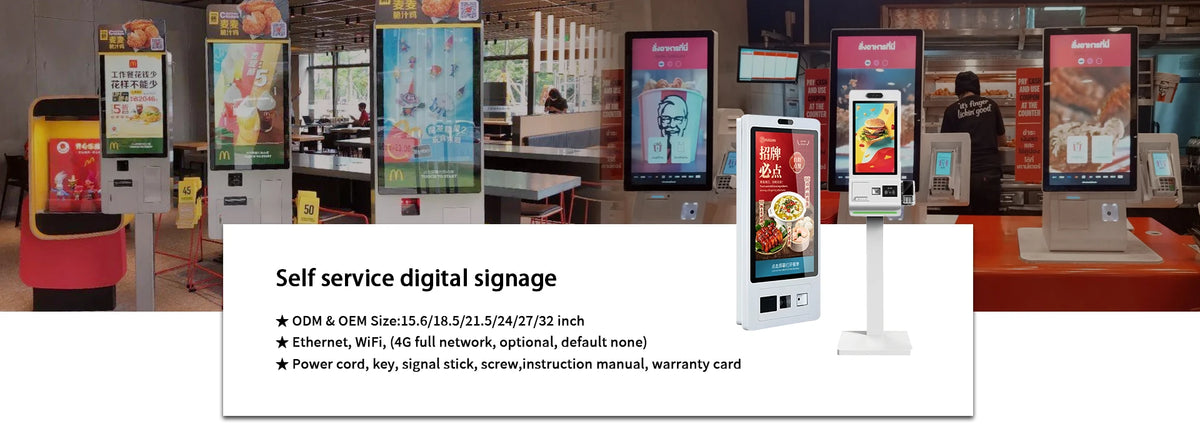 21.5 Inch Capacitive Touch Screen LCD Self-Service Ordering Machine For McDonald's/KFC Payment Order Kiosk For Restaurants