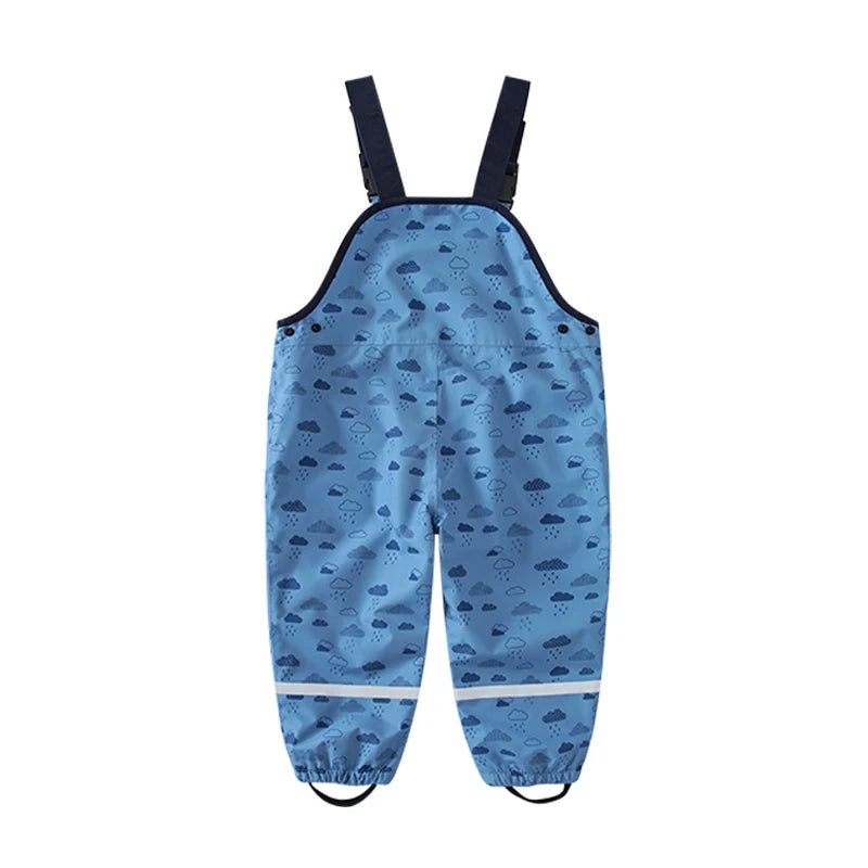 HONEYKING Children Waterproof Rain Pants Baby Jumpsuits Boys Girls Overalls Pants Fashion Kids Overalls