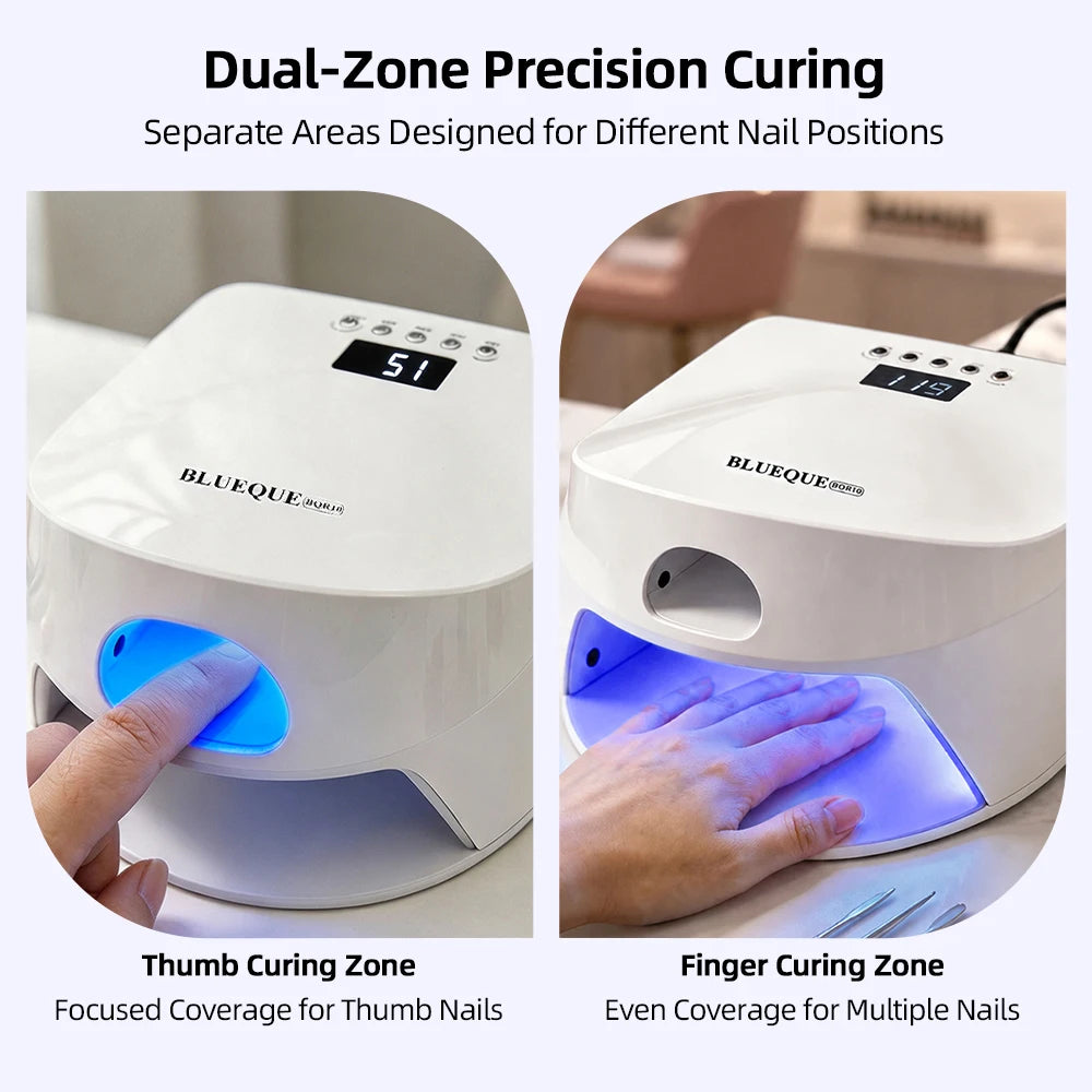 2 IN 1 Nail Dryer Full Hand Thumb Dual Lamp Single Toe Single Finger Gel Nail Curing Lamp Hand Fast Drying LED Light Nail Dryer