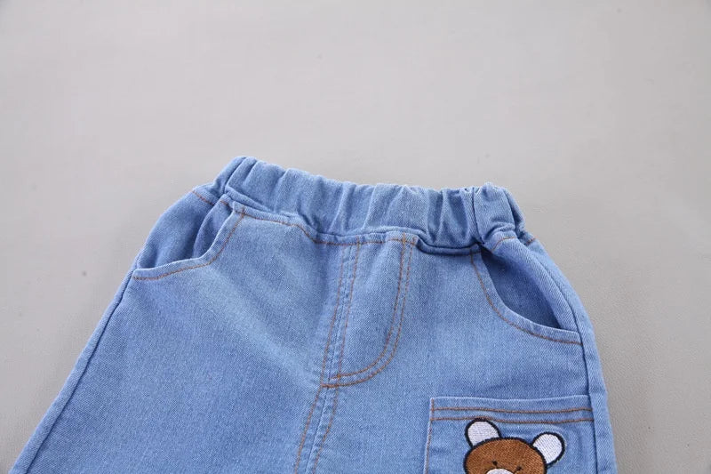 Baby New Summer Cartoon Clothing Children Boy Girls cartoon Printe Bear T Shirt Shorts 2Pcs/sets Kids Infant Toddler Cacual