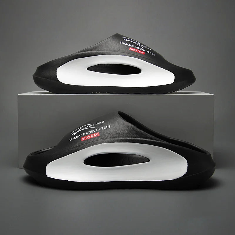 Summer New EVA Slippers for Bathroom, Anti Slip and Odor Proof Beach, Couple's Outerwear, Clip on Cold Slippers for Men