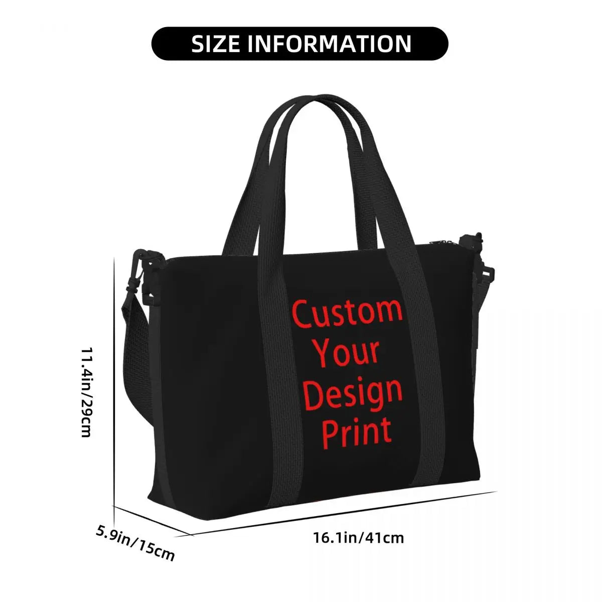 Custom Custom Your Design Tote Bag Women Large Capacity Customized Logo Printed Beach Gym Shoulder Travel Bag