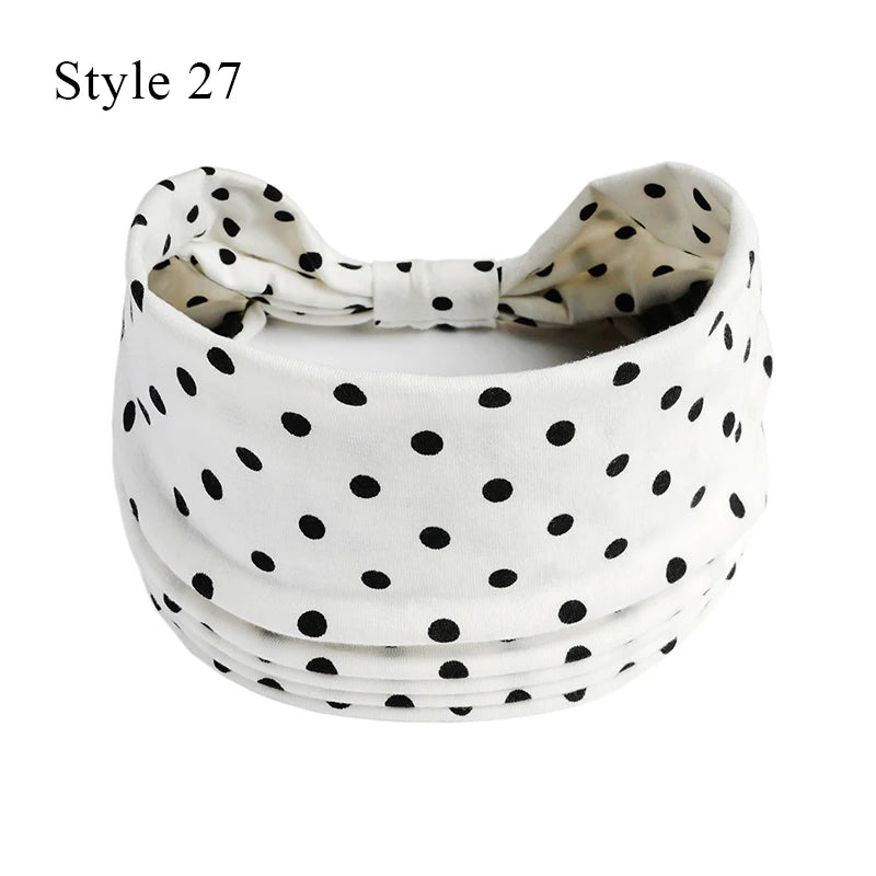 Bohemian Knot Turbans Yoga Elastic Head Wrap Women Fashion Vintage Elastic Hair Band Lady Wide Headbands Female Hair Accessories