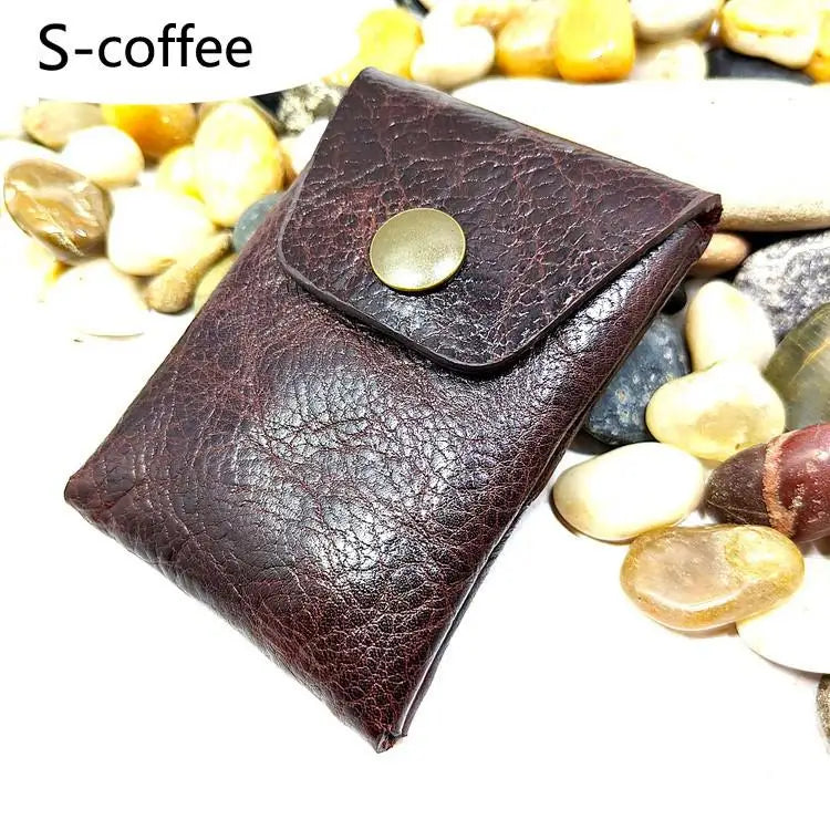 Mini Waist Bag Genuine Leather Belt Pouch Wallet Card Holder Car Key Purse Pack Driver's license Case Men Women 6071