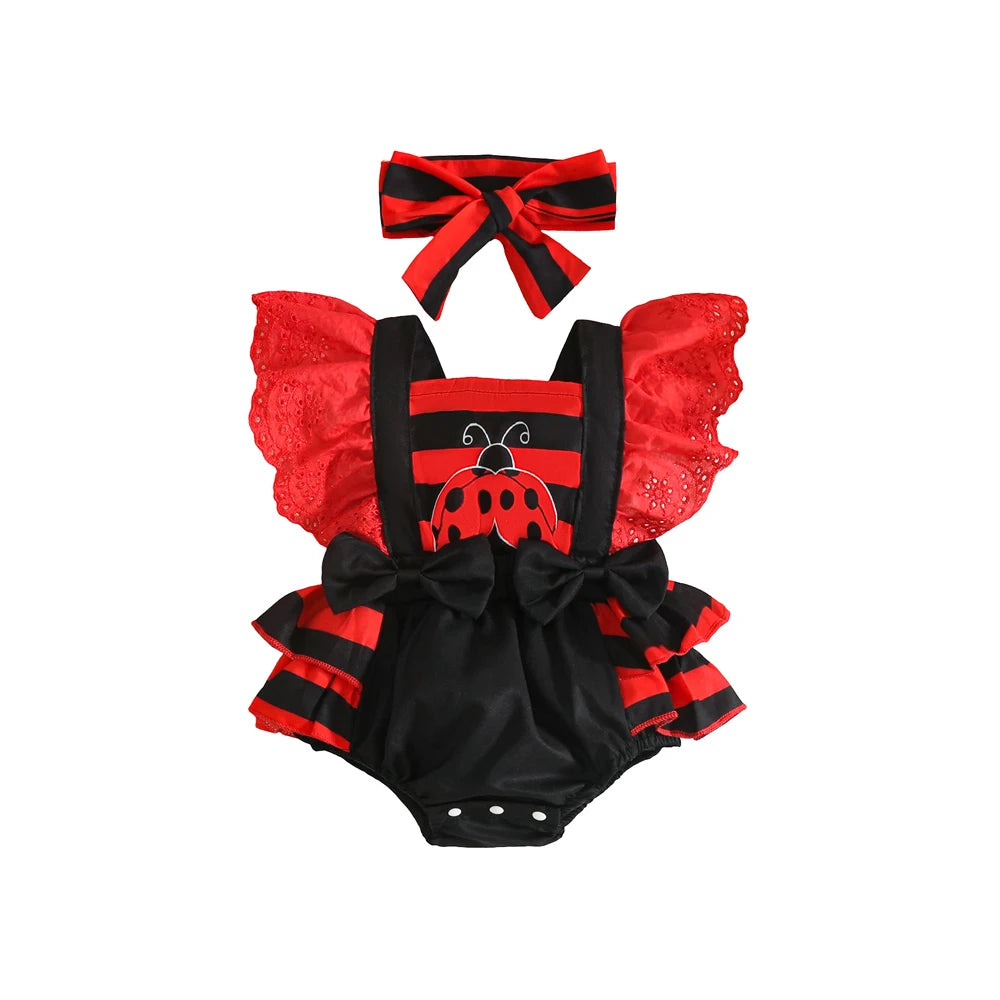 Prowow Baby Girls Clothes 2025 Summer Backless Patchwork Bodysuit Dress For Infants Newborns Clothing Letter Baby Girl Romper
