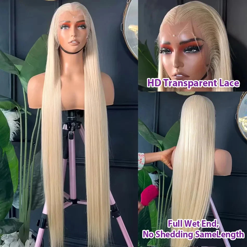 250 Density 30 40 Inch 613 Honey Blonde 13x4 Lace Front Human Hair Wigs Bone Straight 13x6 HD 13x6 Lace Frontal Human Hair