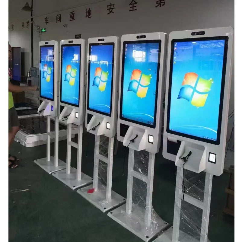 32-Inch Touch Screen Restaurant Self-Service Ordering & Checkout Kiosk with Floor-Standing Design for Indoor Use