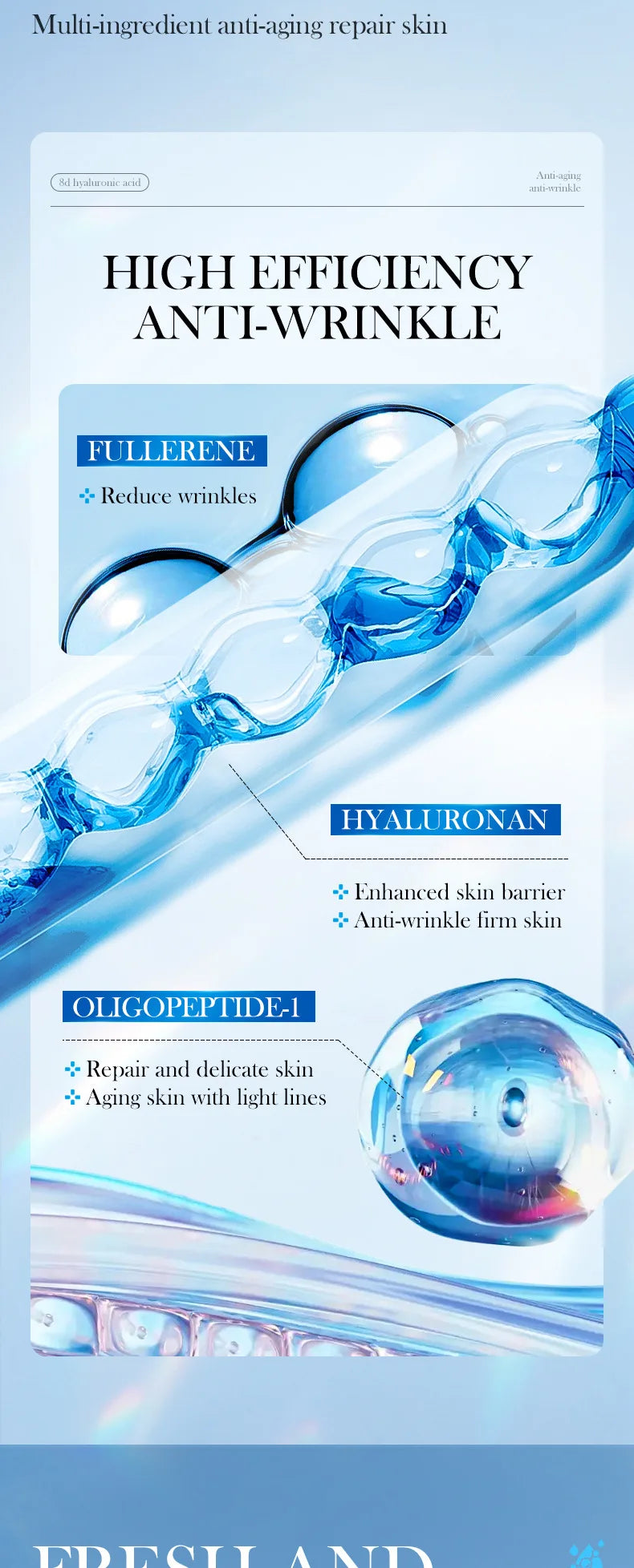 Hyaluronic Acid  Wrinkle Remover Essence Fade Fine Lines Face Serum Anti Aging Firming Lifting Whitening Korean Skin Care