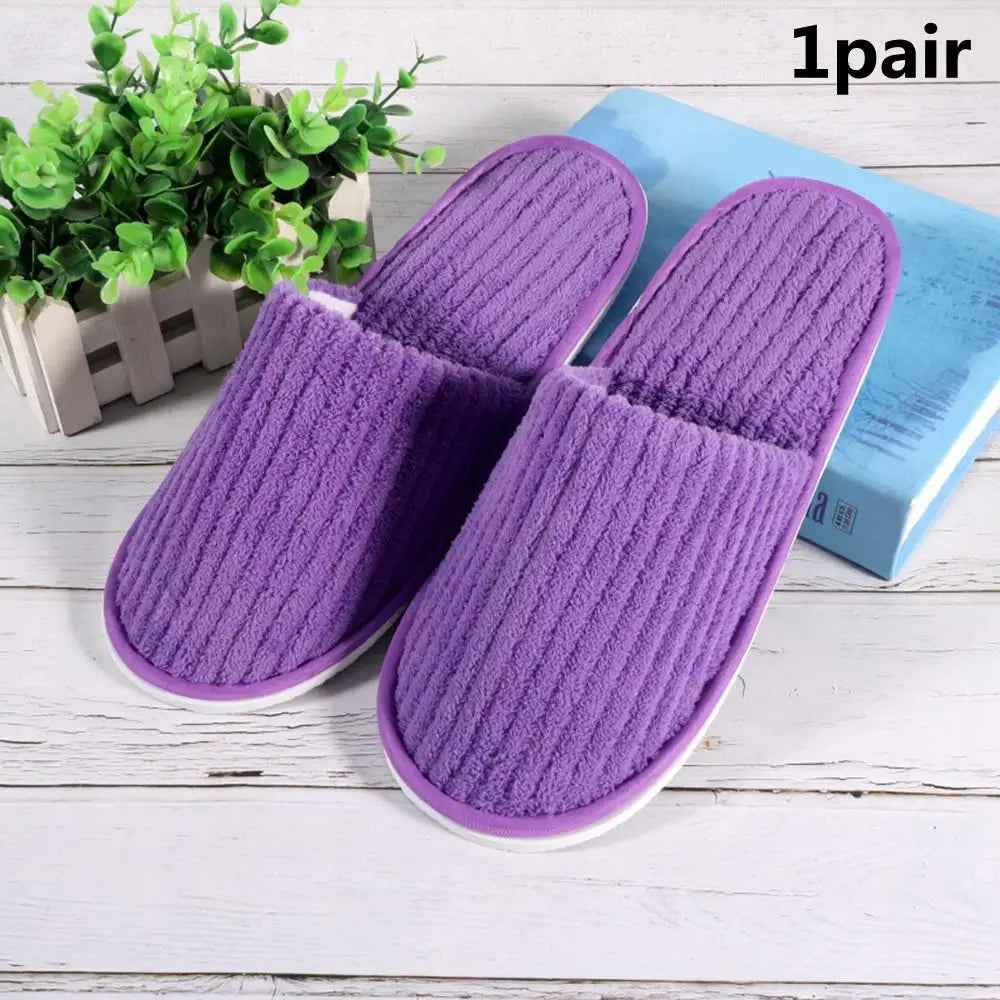 3Pairs Winter Slippers Men Women Hotel Disposable Slippers Thickened Anti-slip Guest Slippers Top Quality Bedroom House Slippers