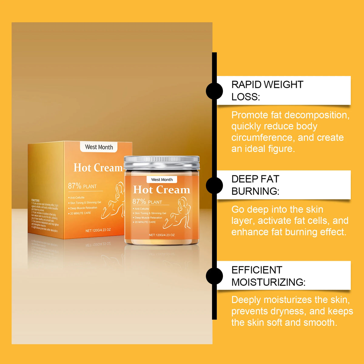 West Month Body Cream Skin Moisturizing Massage Care Firming Arm Concave Revealing Lightweight Body Care Cream