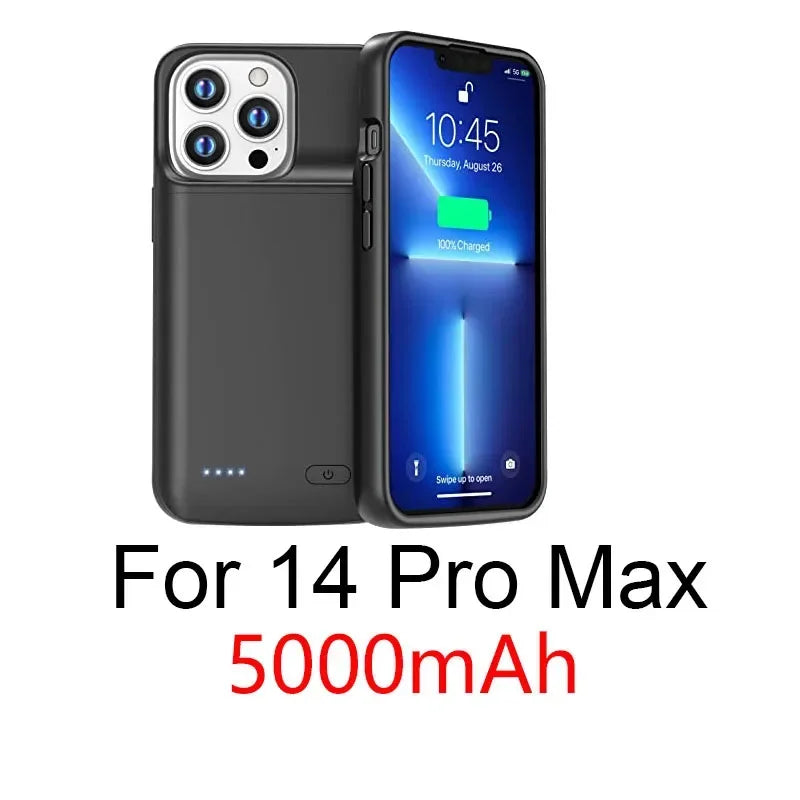 NEWDERY 4800mAh Battery Charger Case for iPhone 12 13 14 15 Pro Max/12mini/13mini Power Case Portable Charging Power Bank Cover