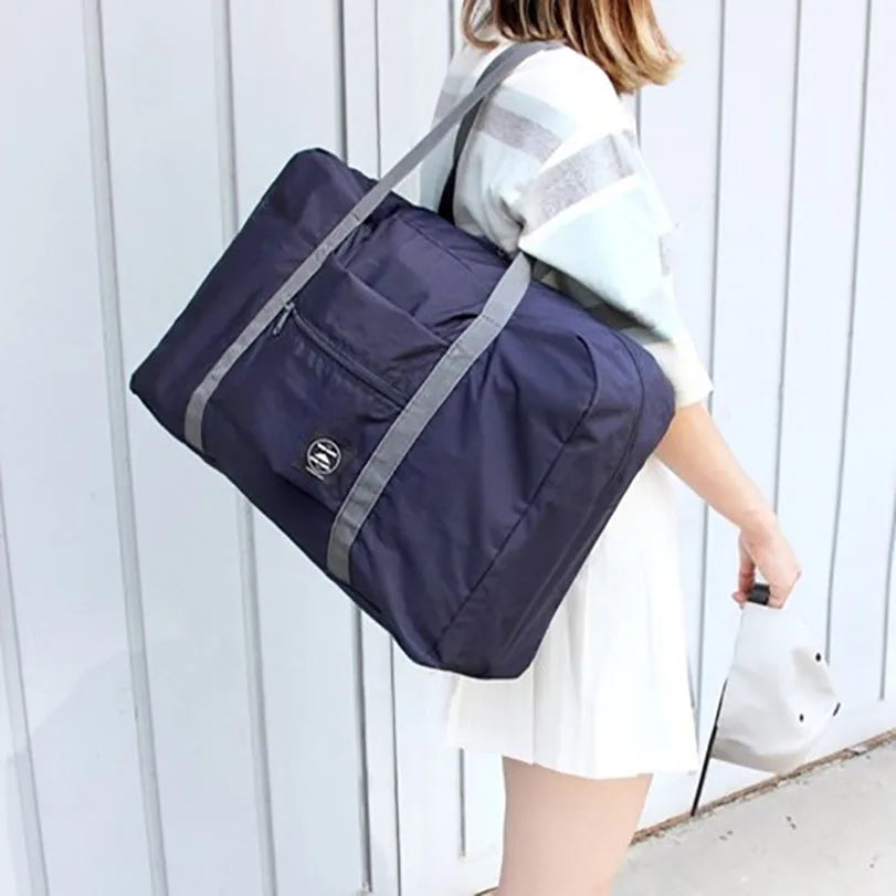 Foldable Travel Duffel Bag, Large Capacity Lightweight Tote Bag, Waterproof Weekender Overnight Bag for Gym & Trip