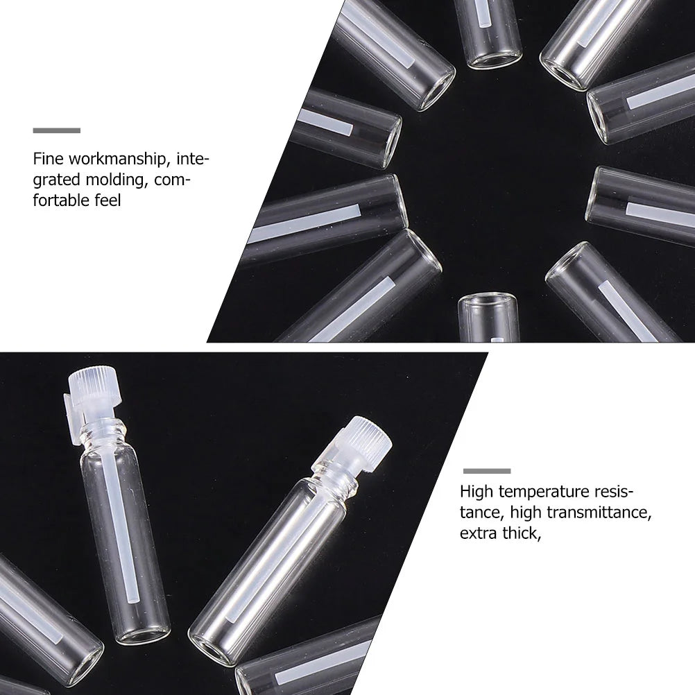1/2/3 ML Empty Mini Glass Perfume Small Sample Vials Perfume Bottle Laboratory Liquid Fragrance Test Tube Trial Bottle