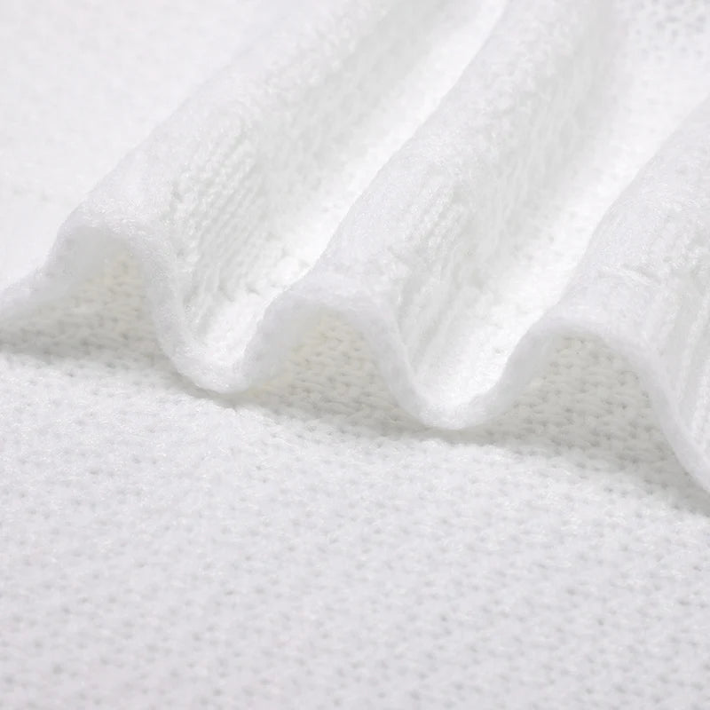 100*80cm Knitted Baby Blankets Breathable Lightweight Newborn Swaddle Receiving Quilt for Infant Boys Girls Toddler Throwing Mat