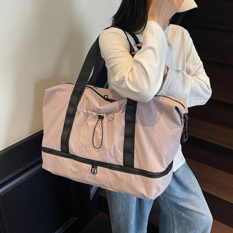 Large Capacity Travel Duffels Bag With Independent Shoe Compartment Travel Totes Suitable For Yoga Gym Storage Weekends Bags