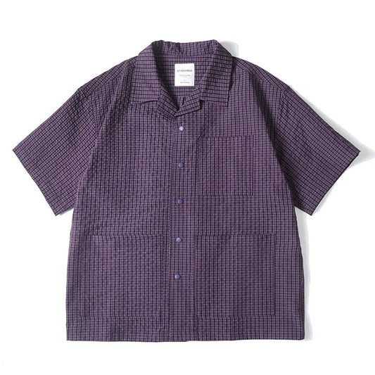 Summer Outdoor Shirt Men Short Sleeve Summer Streetwear Cleanfit Fashion Loose Casual Oversize Plaid Blouse Hawaiian Shirts