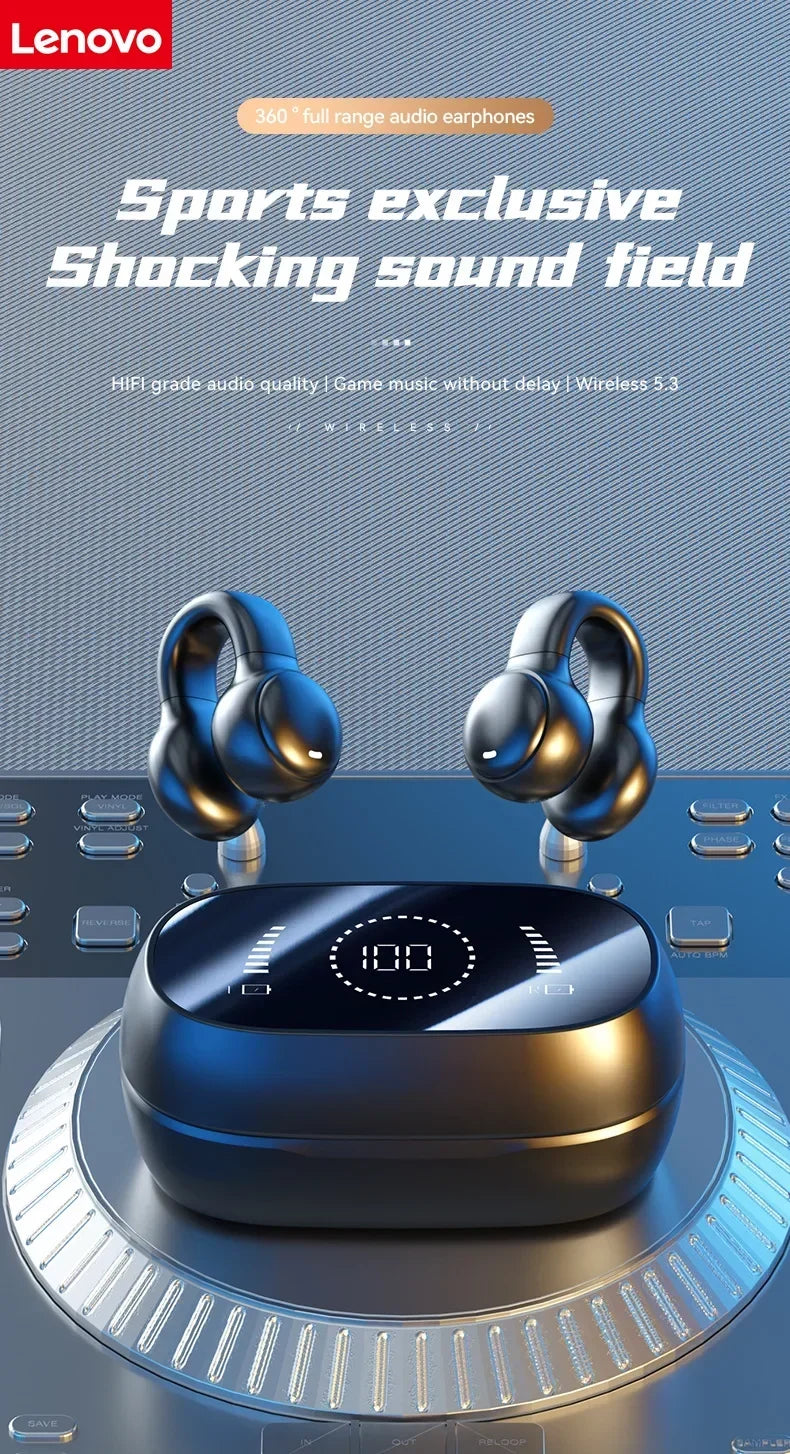 Lenovo High Quality Bone Conduction Wireless Earphones Bluetooth Noise Reduction Sports Earphones Suitable for Xiaomi Iphone