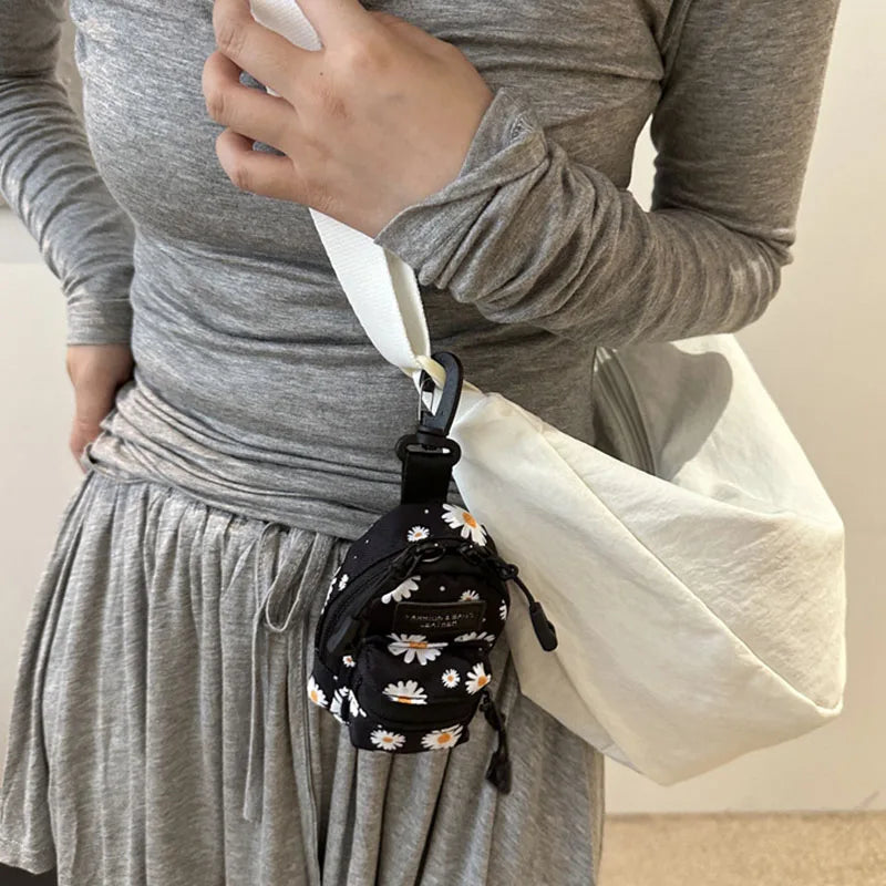 Women Small Bag Mini Lipstick Headphones Trendy Fashionable Pendant Bag Simple Niche Design Fabric Single-shoulder Crossbody Bag