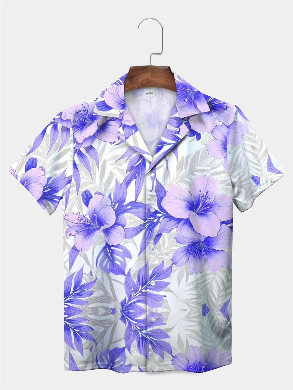 Tropical Plant Leaves Palm Tree Leaves Casual Shirt Botanical Print Light Color Shirt Pattern Men's Short Sleeve Hawaiian Shirts