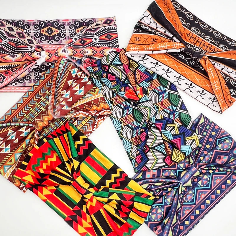 Bohemian Knot Turbans Yoga Elastic Head Wrap Women Fashion Vintage Elastic Hair Band Lady Wide Headbands Female Hair Accessories