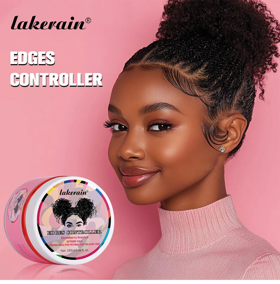 Lakerain Strong Styling Hair Gel Long Lasting Control Edge Gel Smoothes Nourishes Hair Curl Enhancement Strong Hold Hair Gel