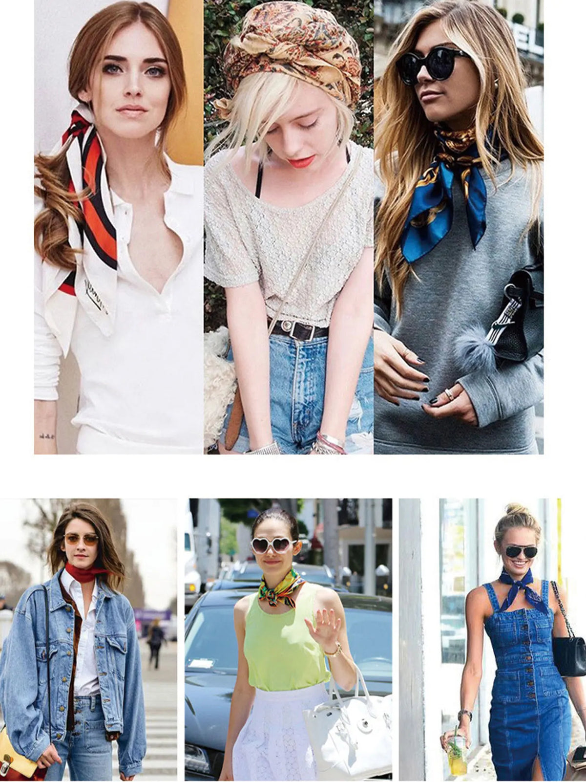 90 cm Printed Silk Scarf – Hair & Neck Wrap