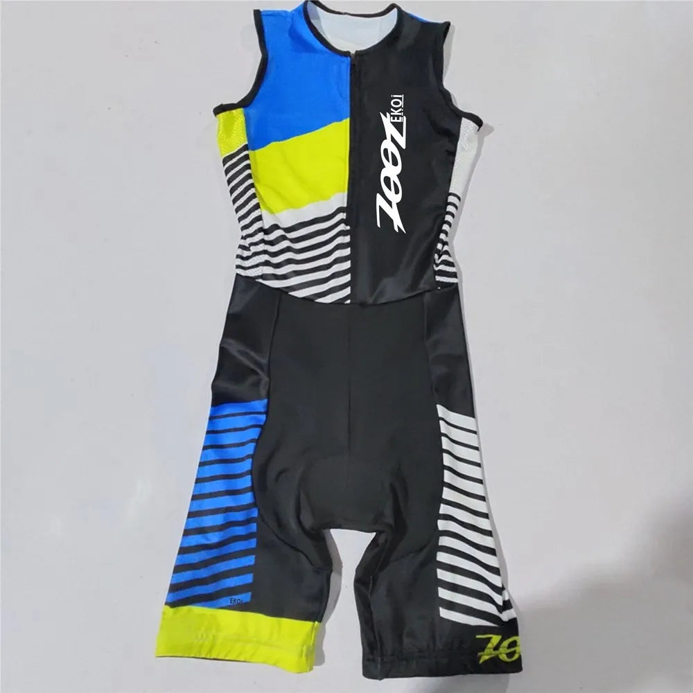 Zootekoi Women's Triathlon Short Sleeve Skinsuit Bike Mtb Clothing Body Swimming Suit Jumpsuit Maillot Roupa Running Clothes