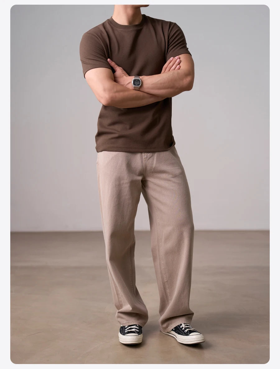 SIMWOOD 2026 Autumn Winter New Warm 260gsm Fabric T-Shirt Regular Fit Thermal Base Layer Comfortable Short Sleeve Tops