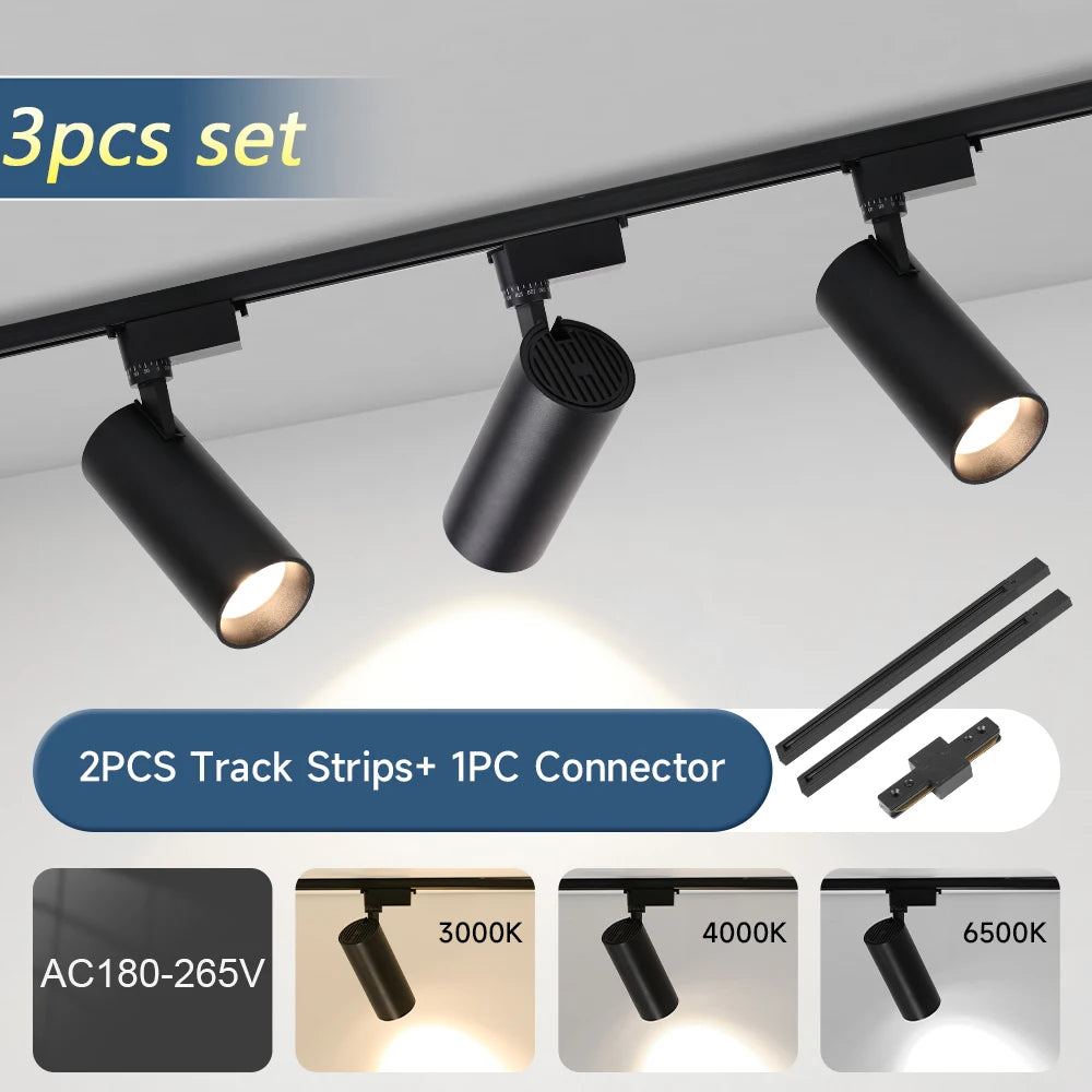 Bright Track Spotlight AC180-265V COB Ceiling Lighting Indor for Living Room Store Track Lights Set Rail Decor Led Track Lamp