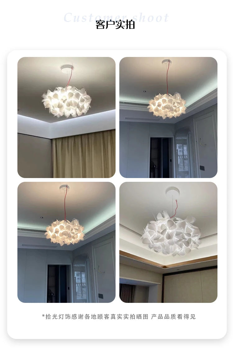 Nordic flower Petal Ceiling Chandelier Mama Non Mama Suspension lamp for Living Room Bedroom Restaurant art colorful cloud lamp