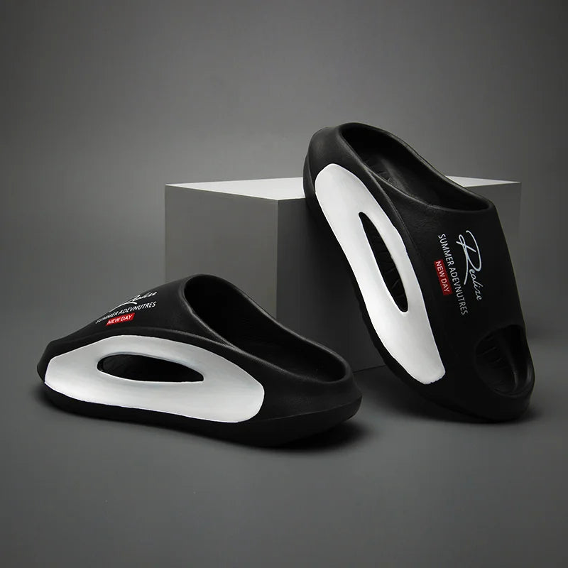 Summer New EVA Slippers for Bathroom, Anti Slip and Odor Proof Beach, Couple's Outerwear, Clip on Cold Slippers for Men