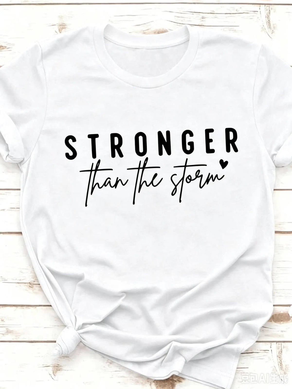Inspirational Slogan T Shirt Women Stronger Than The Storm Letter Print Casual Short Sleeve Top Trendy Tee Daily Streetwear