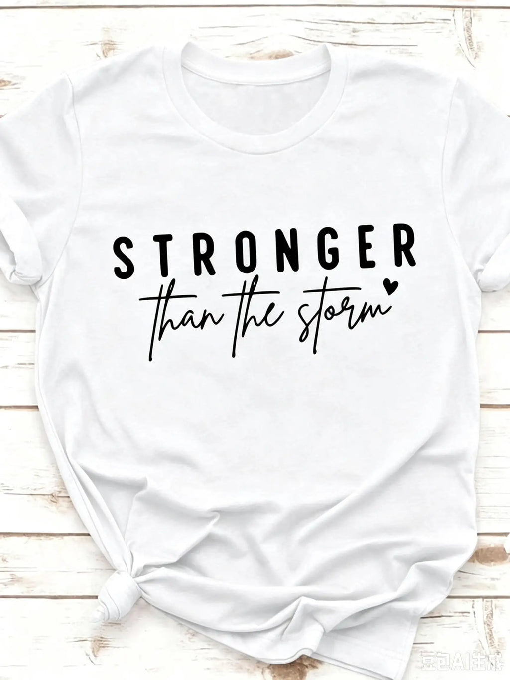 Inspirational Slogan T Shirt Women Stronger Than The Storm Letter Print Casual Short Sleeve Top Trendy Tee Daily Streetwear