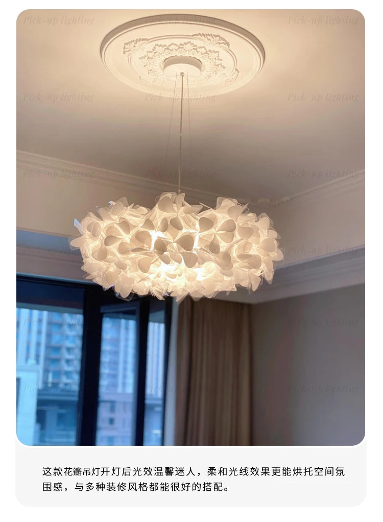 Nordic flower Petal Ceiling Chandelier Mama Non Mama Suspension lamp for Living Room Bedroom Restaurant art colorful cloud lamp