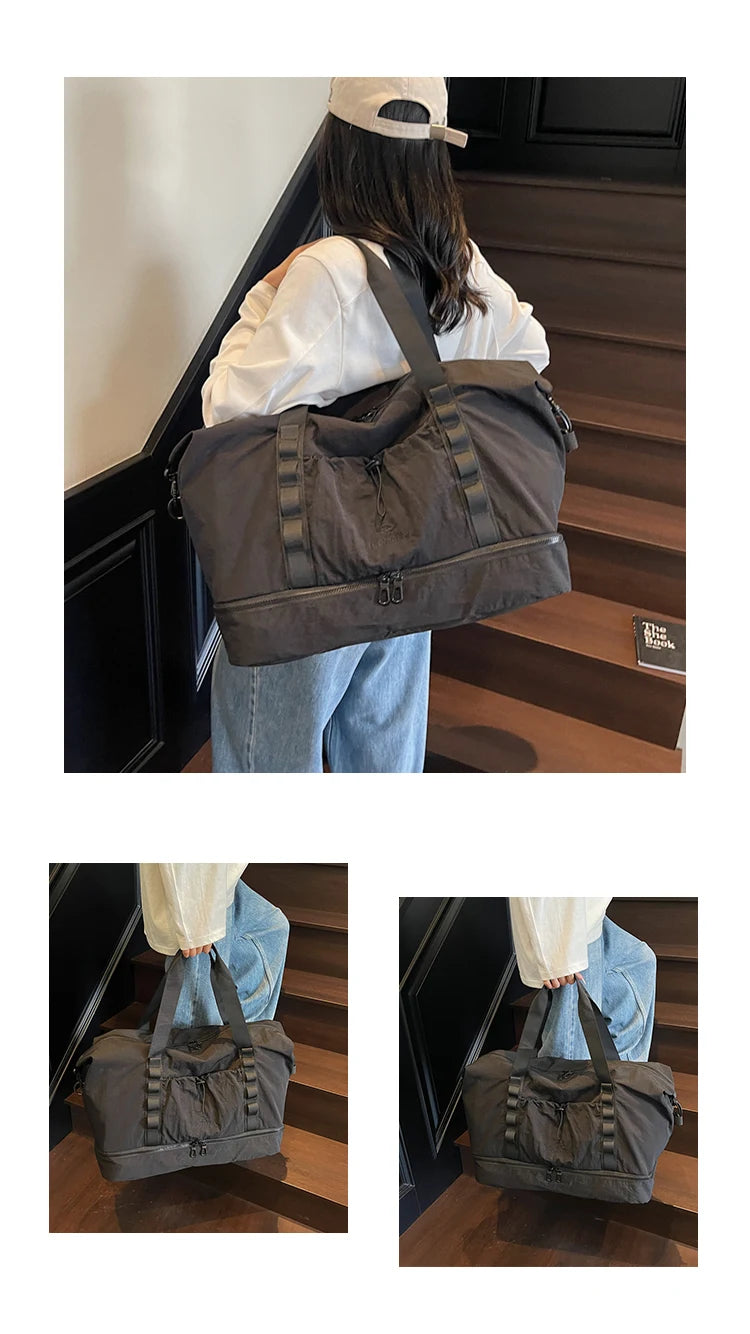Large Capacity Travel Duffels Bag With Independent Shoe Compartment Travel Totes Suitable For Yoga Gym Storage Weekends Bags