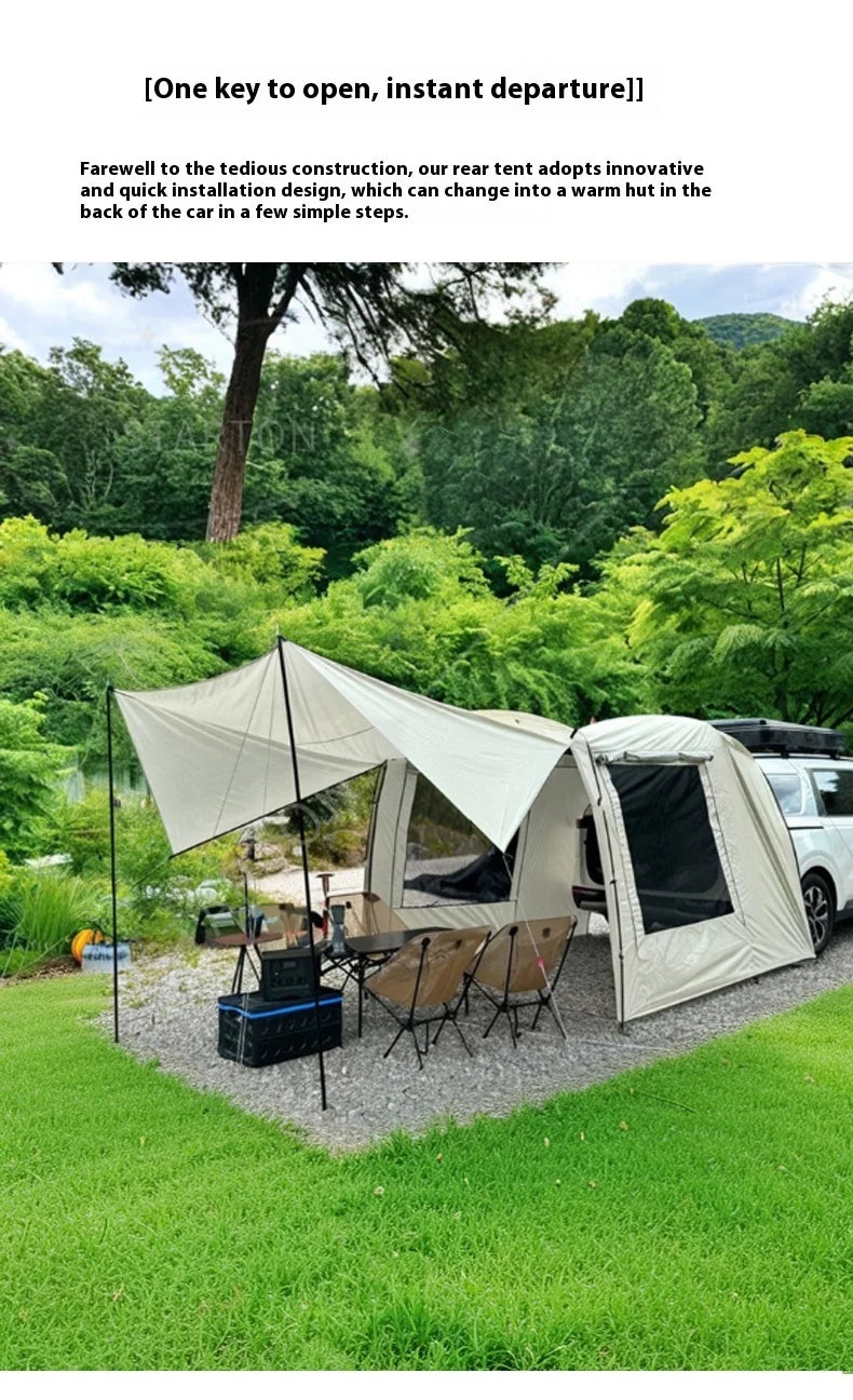 Portable Waterproof SUV Tail Tent Lohascamping Car box docking tent  3-4 people Dome tent Sunshade Tunnel style tent,Large tent,