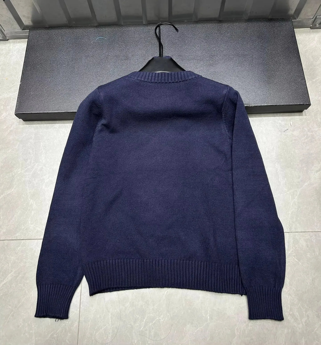 Cartoon Pink Bear Pullover Sweater 2025 Fall/Winter New Fashion Casual Long Sleeve Embroidery Knitted Tops For Women